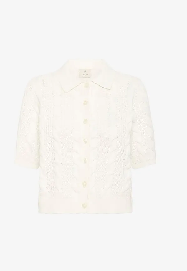 KAFFE - Cardigan Kablair Knit - Vit