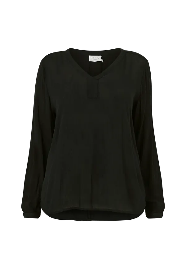 KAFFE Curve - Blus kCami LS Blouse - Svart