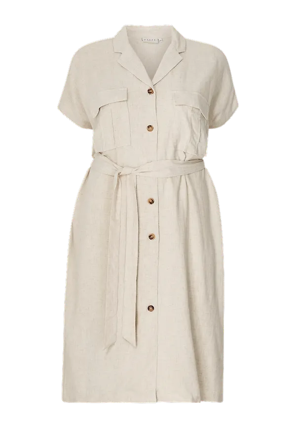 KAFFE Curve - Klänning kcLiloa Midi Dress - Natur