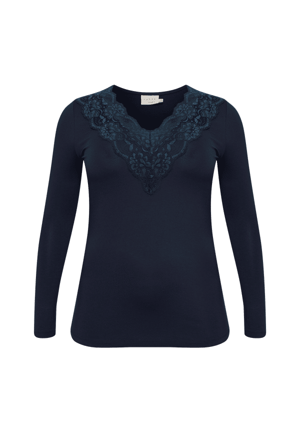 KAFFE Curve - Topp kcLima Jersey Blouse - Blå