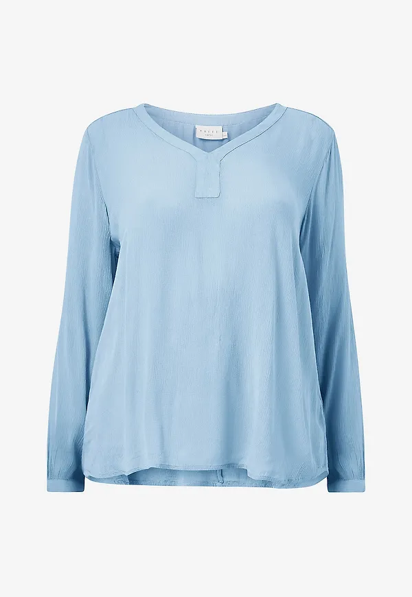 KAFFE Curve - Blus kCami LS Blouse - Blå