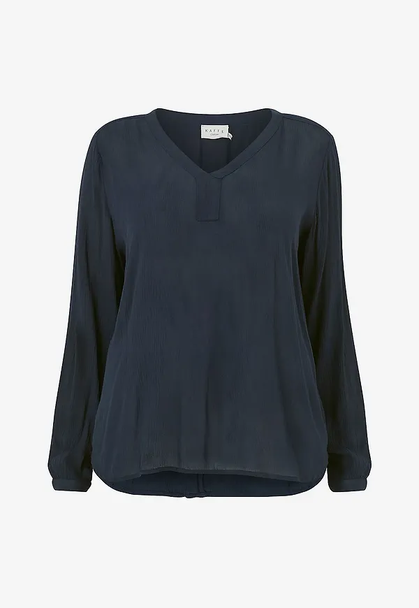 KAFFE Curve - Blus kCami LS Blouse - Blå