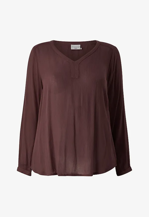KAFFE Curve - Blus kCami LS Blouse - Röd