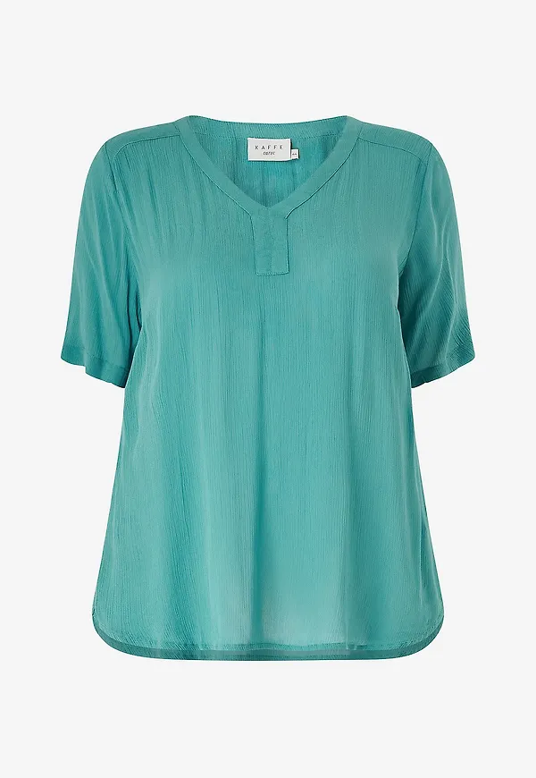 KAFFE Curve - Blus kcAmi SS Blouse - Blå