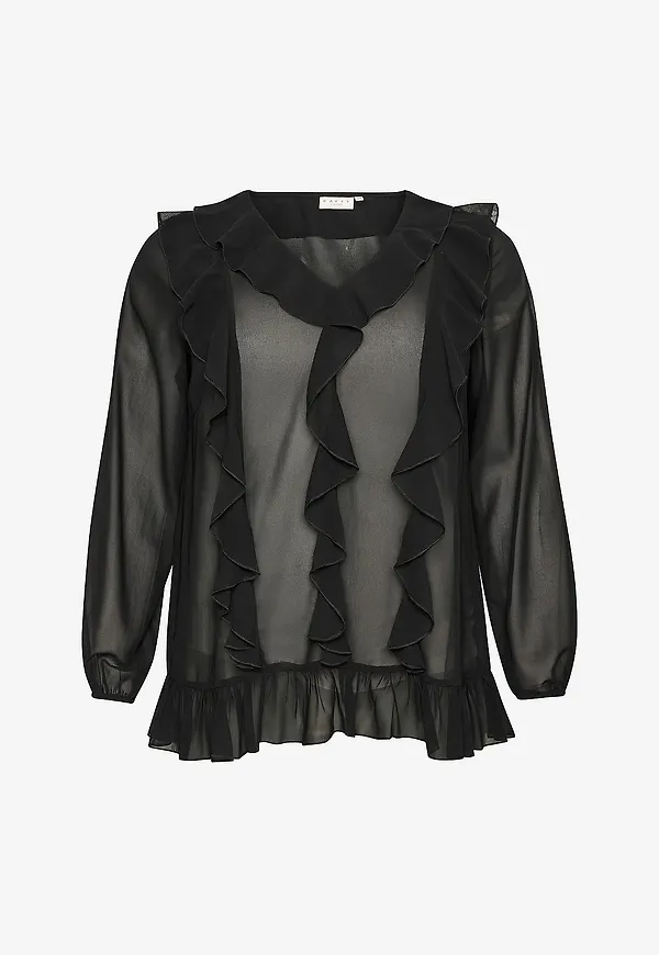 KAFFE Curve - Blus kcNinni Blouse - Svart
