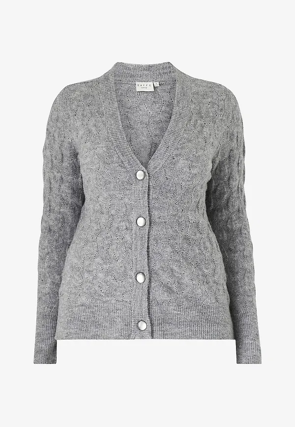 KAFFE Curve - Cardigan kcNalene Knit - Grå