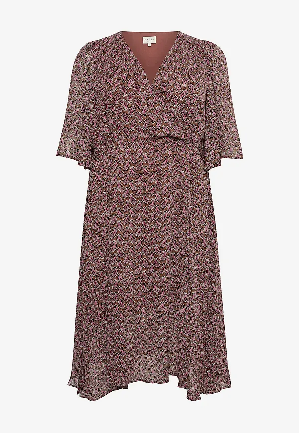 KAFFE Curve - Klänning kcCata Midi Dress - Brun