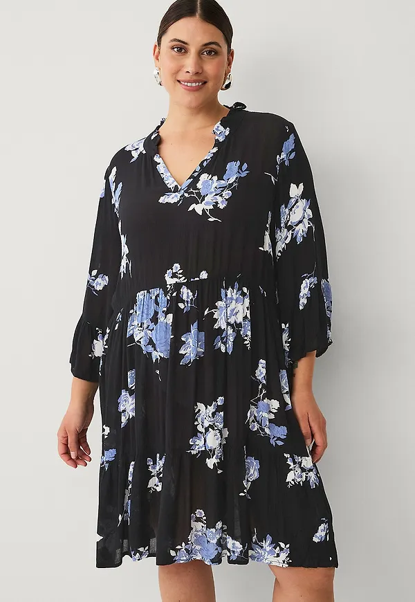 KAFFE Curve - Klänning kcEdina Ami Dress - Blå