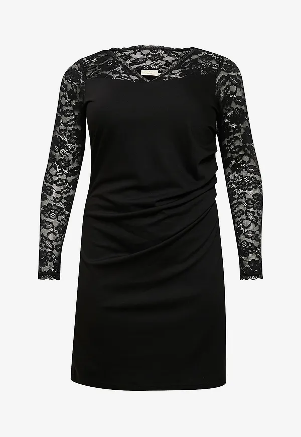 KAFFE Curve - Klänning kcIndi Lace Dress - Svart