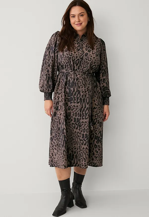 KAFFE Curve - Klänning kcJola Shirt Dress - Brun