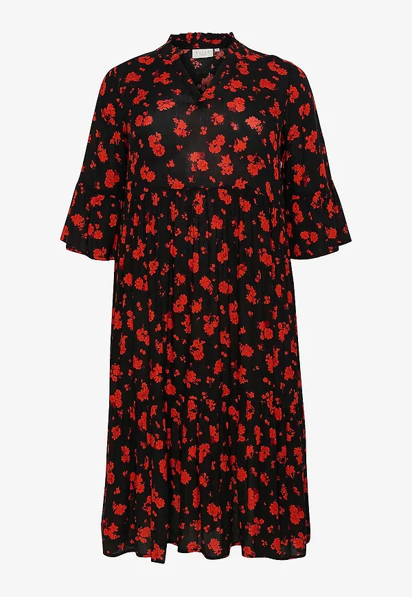 KAFFE Curve - Klänning kcKerry Ami Dress - Röd