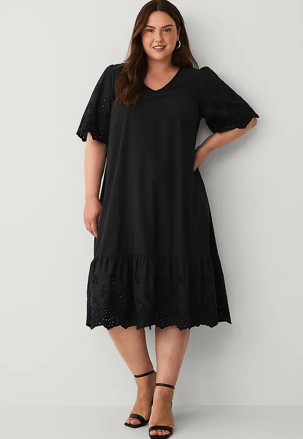 KAFFE Curve - Klänning kcLouisia Midi Dress - Svart
