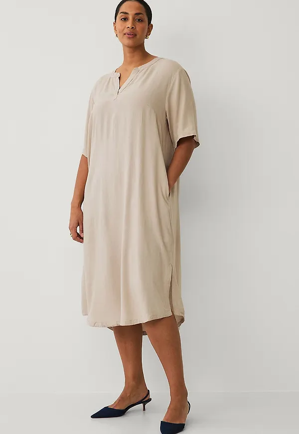 KAFFE Curve - Klänning kcMille Kaftan Dress - Grå