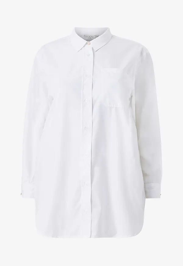 KAFFE Curve - Skjorta kcLone Shirt - Vit