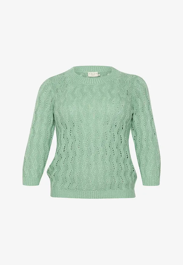 KAFFE Curve - Topp kcLana Knit Pullover - Grön