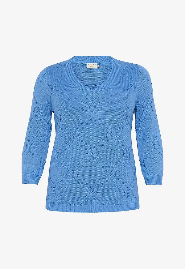 KAFFE Curve - Tröja kcCarlie Knit Pullover - Blå