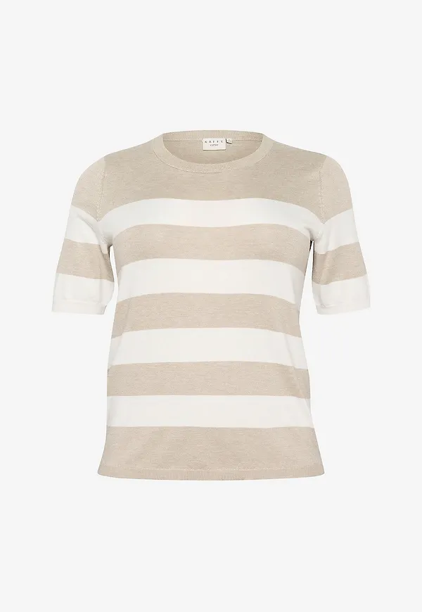 KAFFE Curve - Tröja kcLizzy Striped Pullover - Beige