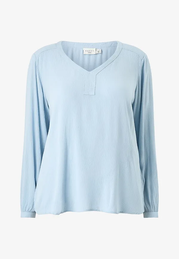KAFFE Curve - Blus kCami LS Blouse - Blå