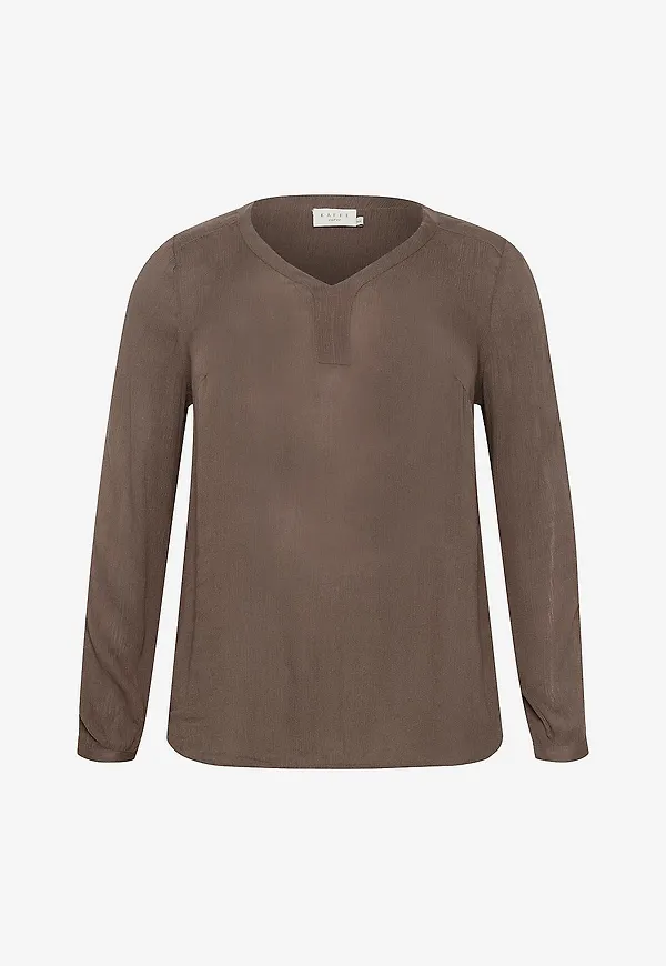 KAFFE Curve - Blus kCami LS Blouse - Brun