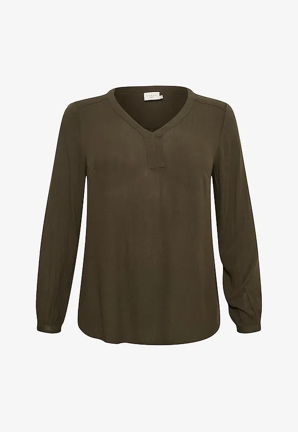 KAFFE Curve - Blus kCami LS Blouse - Grön