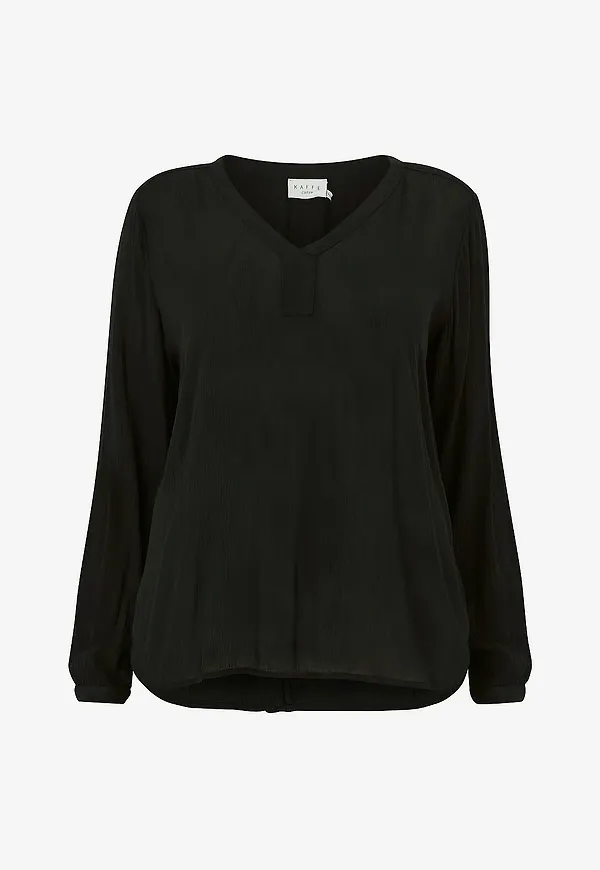KAFFE Curve - Blus kCami LS Blouse - Svart