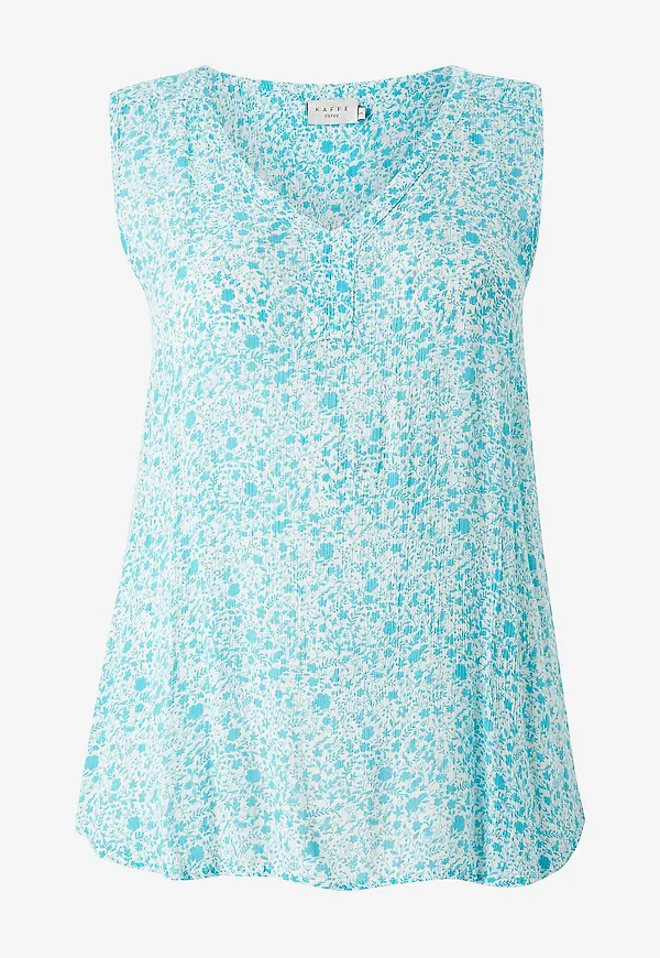 KAFFE Curve - Blus kcAmi Top Printed - Blå