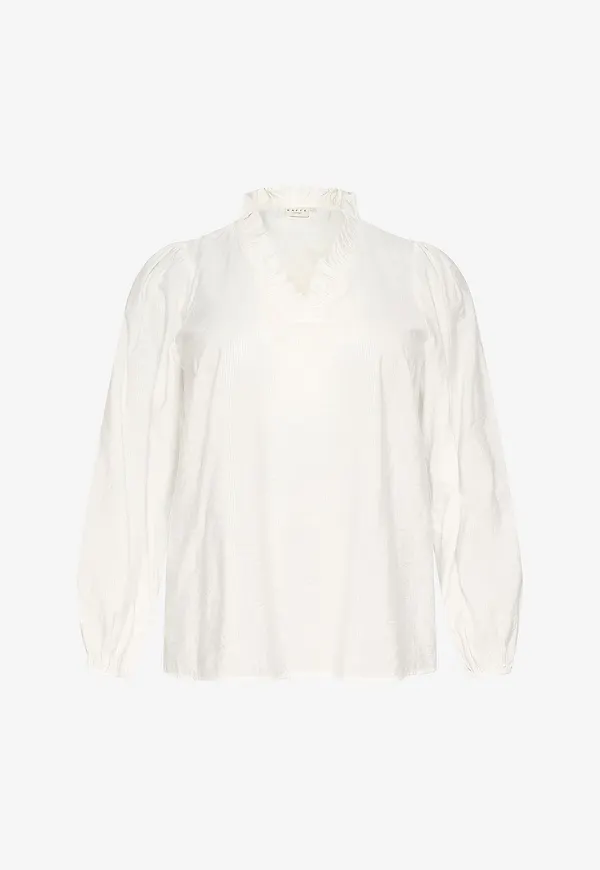 KAFFE Curve - Blus kcAnni Blouse - Vit