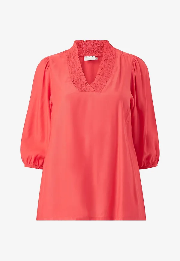 KAFFE Curve - Blus kcDania Blouse - Röd