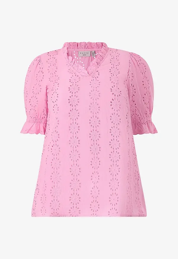 KAFFE Curve - Blus kcDina Blouse - Rosa