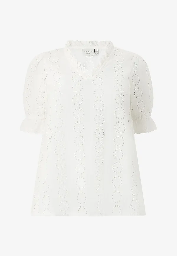 KAFFE Curve - Blus kcDina Blouse - Vit