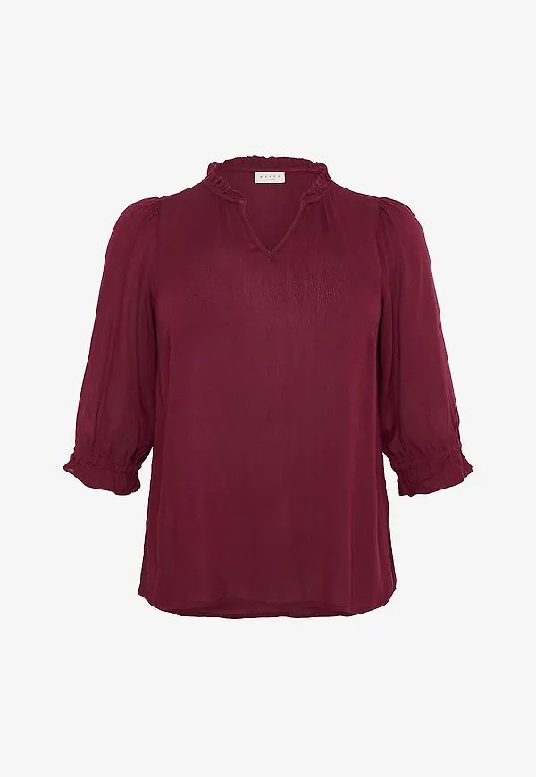KAFFE Curve - Blus kcKiv Ami Blouse - Röd