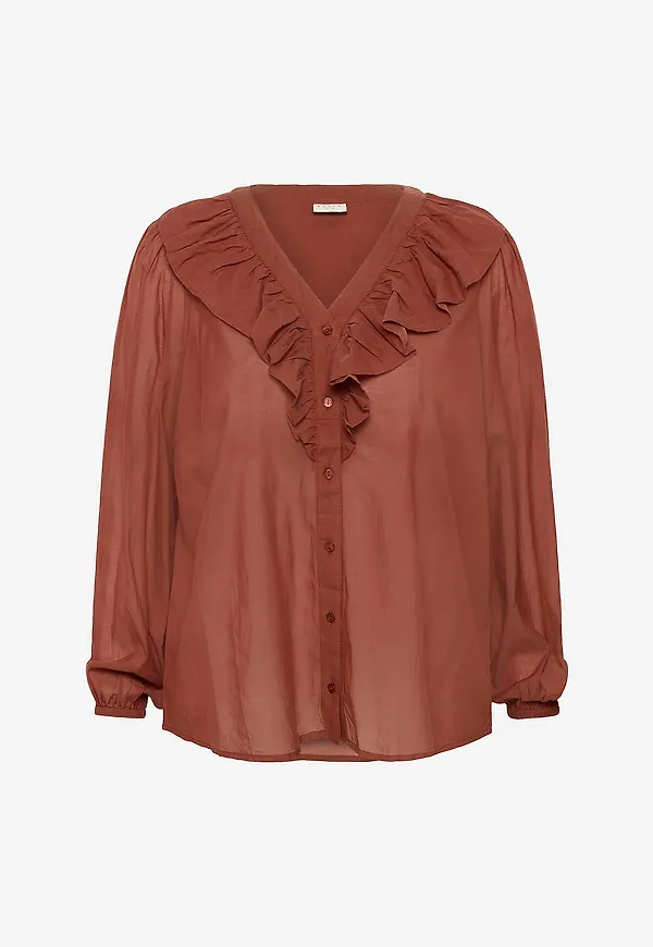 KAFFE Curve - Blus kcLana Frill - Brun