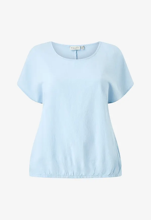 KAFFE Curve - Blus kcNana SS Blouse - Blå