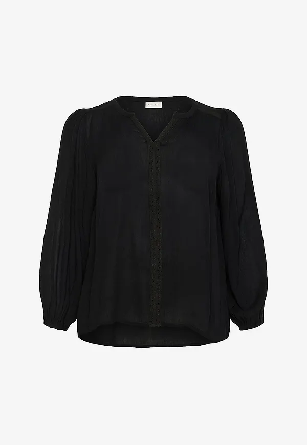KAFFE Curve - Blus kcStina Ami Lace - Svart