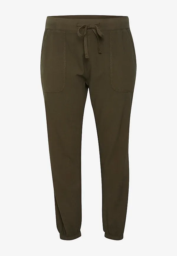 KAFFE Curve - Byxor kcNana Pants - Grön