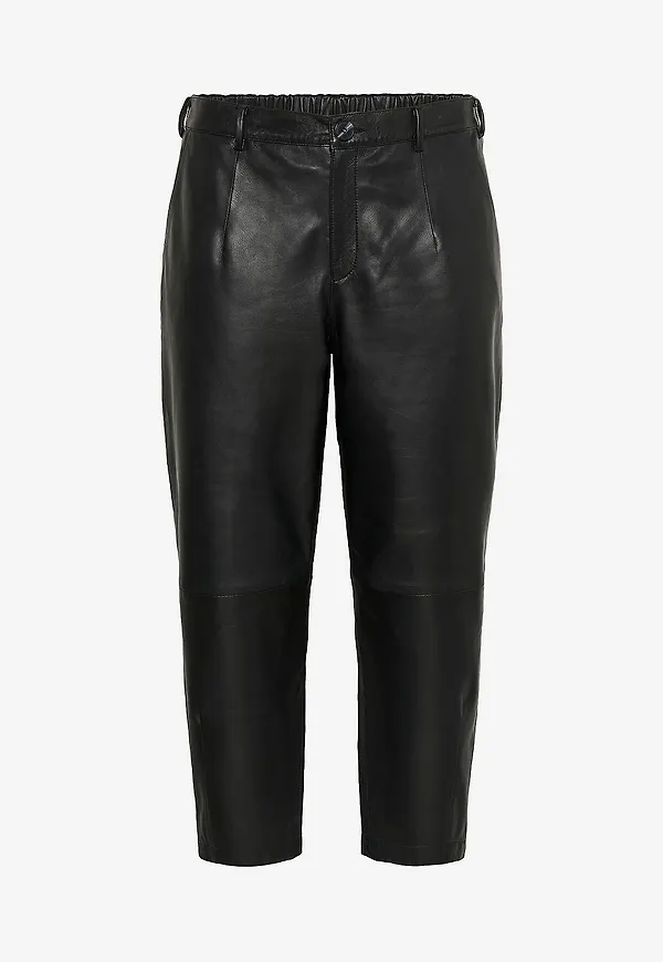 KAFFE Curve - Byxor kcTera Leather - Svart