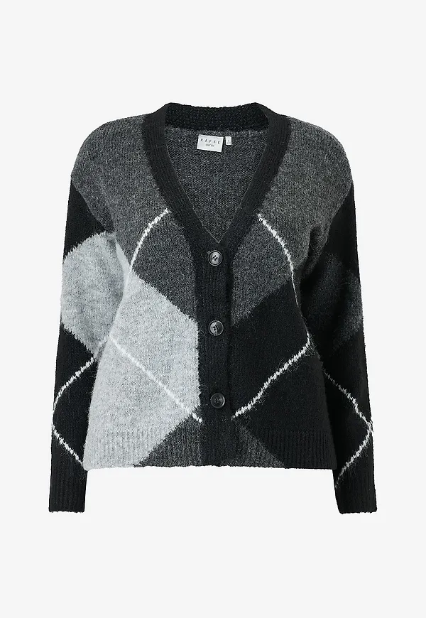 KAFFE Curve - Kofta KCkit Knit Cardigan - Svart