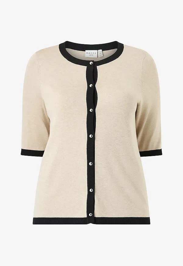 KAFFE Curve - Cardigan KClizzy Contrast Cardigan - Beige