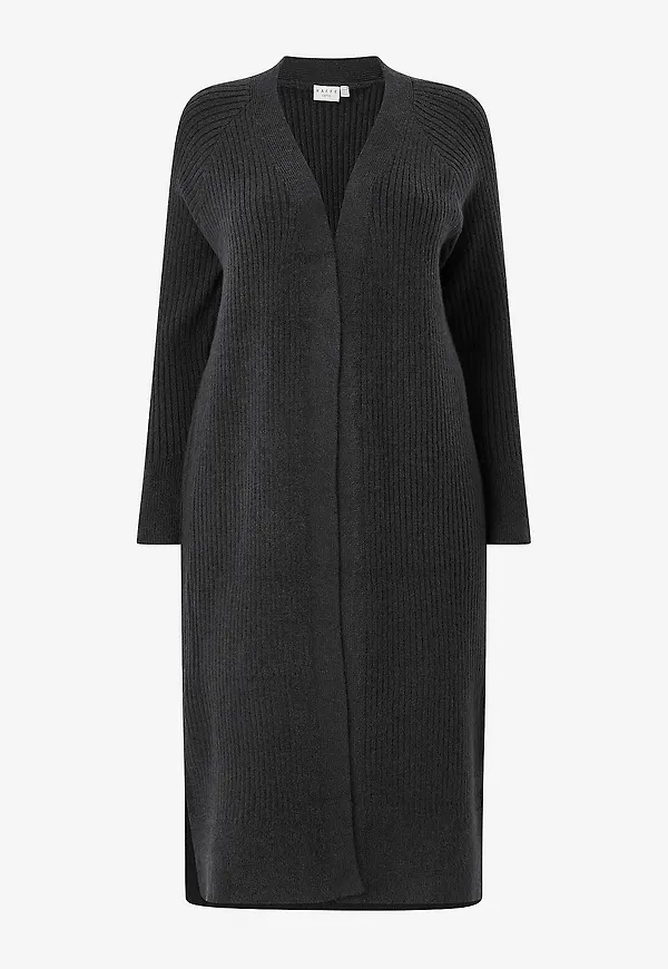 KAFFE Curve - Cardigan kcRinye Long - Grå