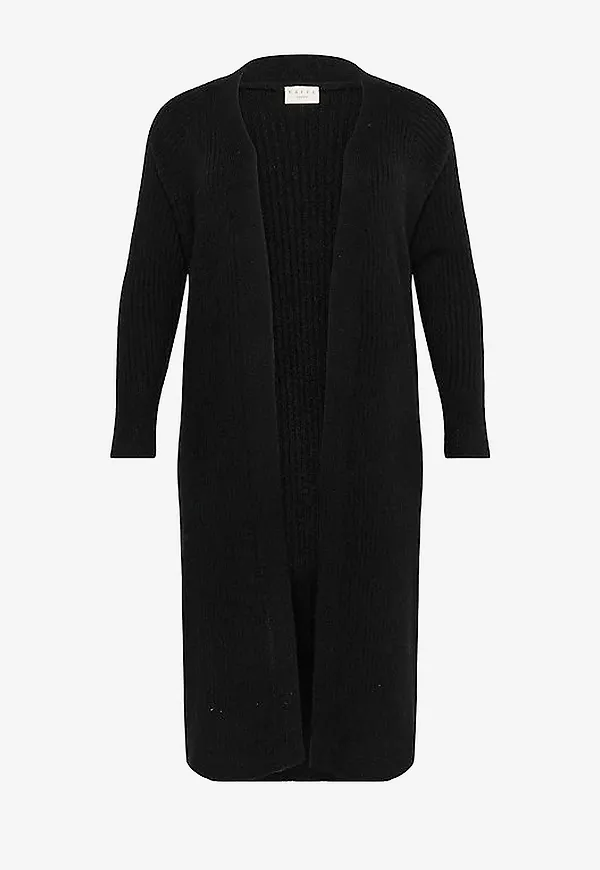 KAFFE Curve - Cardigan kcRinye Long - Svart