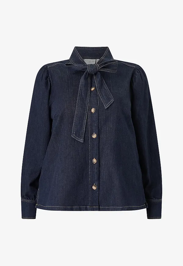 KAFFE Curve - Denimblus KCmally Denim Blouse - Blå