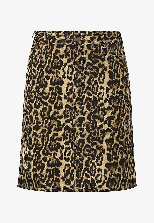 KAFFE Curve - Jeanskjol kcLeonoma Denim Skirt - Brun