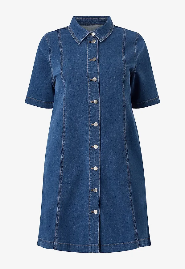 KAFFE Curve - Jeansklänning kcLeni Denim Dress - Blå