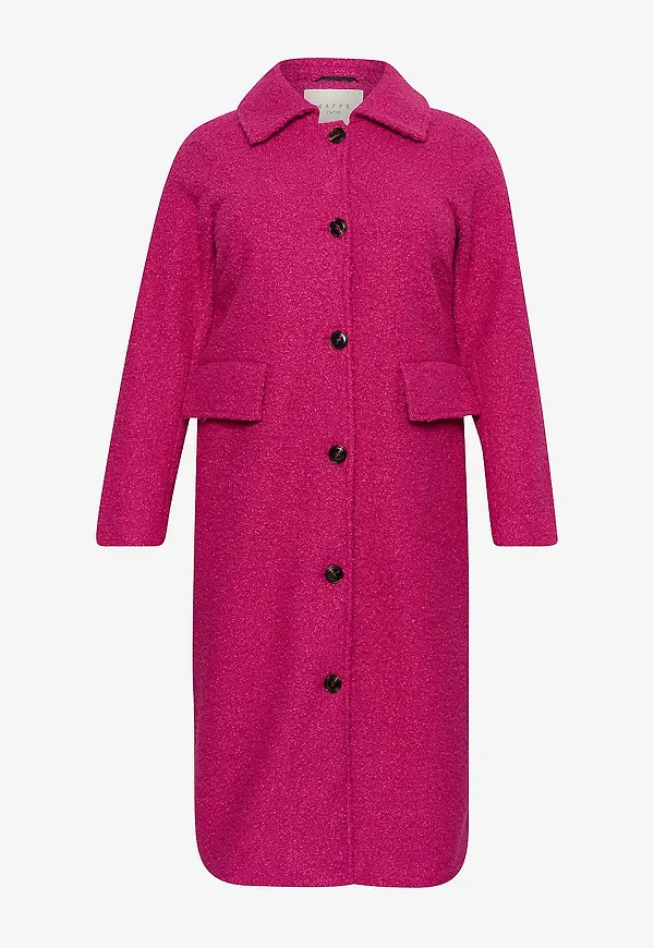KAFFE Curve - Kappa kcAnnelene Coat - Rosa