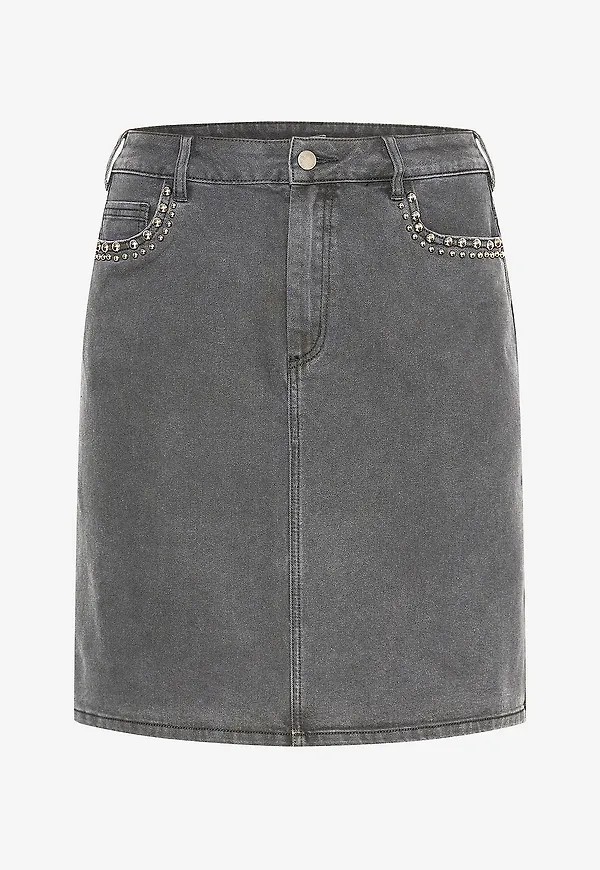 KAFFE Curve - Kjol kcLoula Denim Skirt - Svart