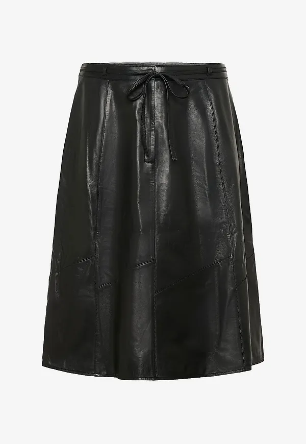 KAFFE Curve - Kjol kcTera Leather - Svart