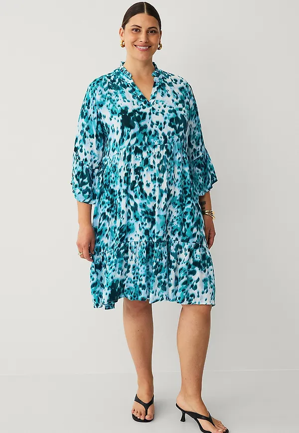 KAFFE Curve - Klänning kcAmi Dress Printed - Grön