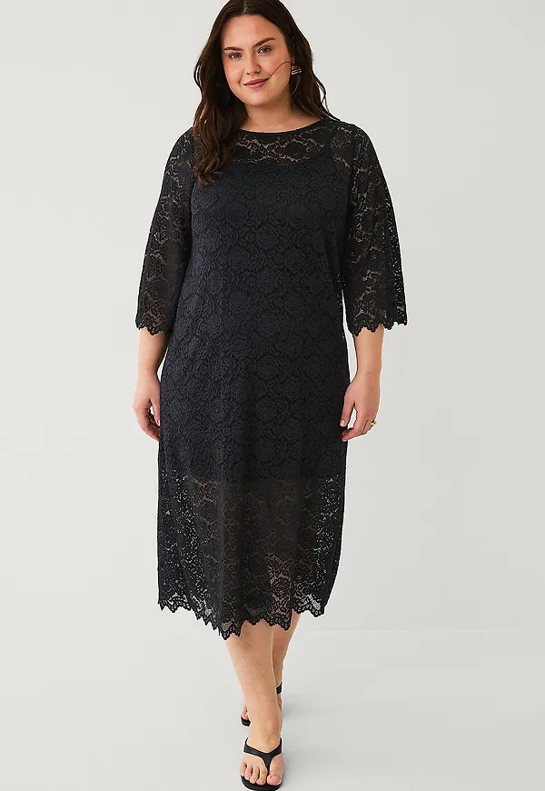 KAFFE Curve - Klänning kcJaida Lace Dress - Svart