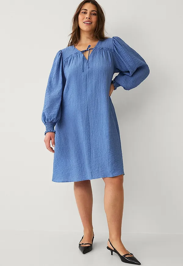 KAFFE Curve - Klänning kcLinna Dress - Blå