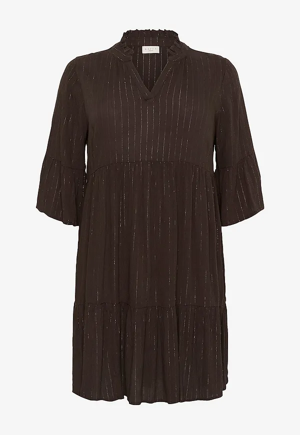 KAFFE Curve - Klänning kcLio Dress - Brun